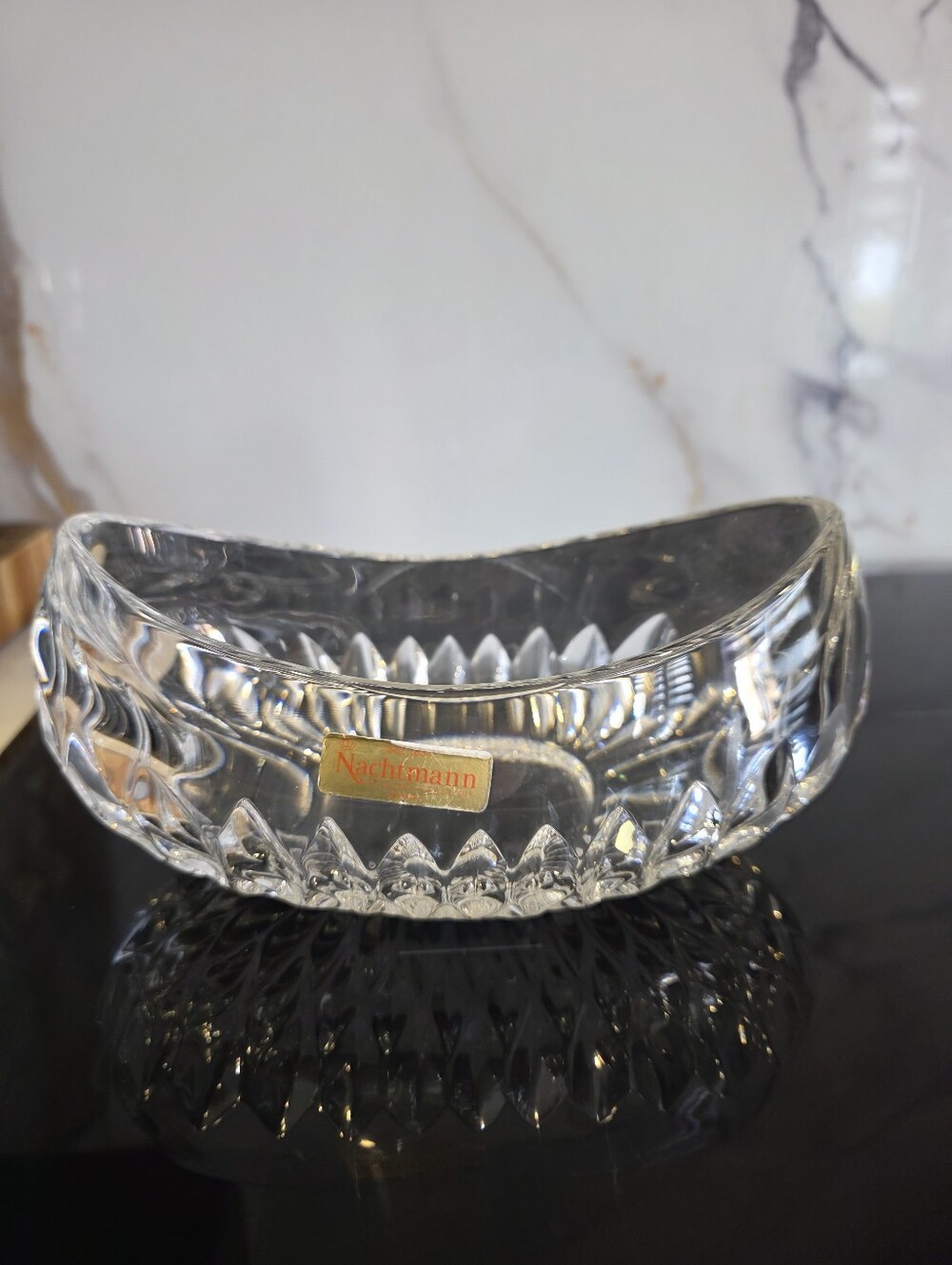 Nachtmann Clear Crystal Decorative Bowl - 24% Lead Crystal Germany Vintage 7.5"